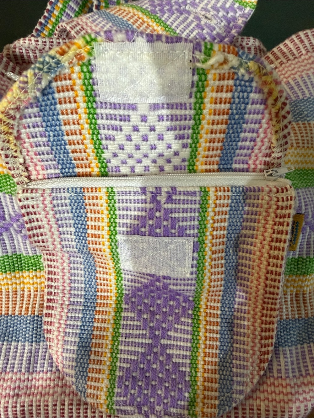 Multicolor Woven Drawstring Backpack - Picture 6 of 8